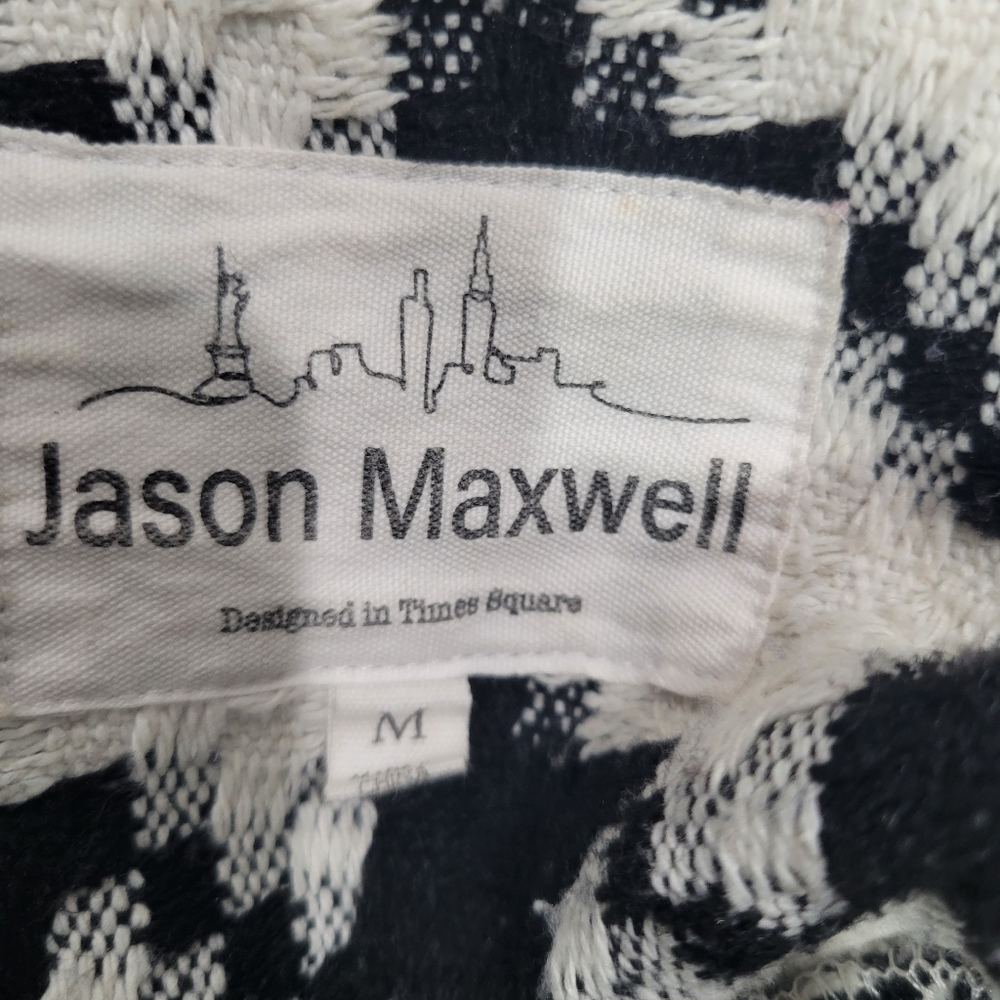 Jason Maxwell Houndstooth Button Up Jacket Size M… - image 3